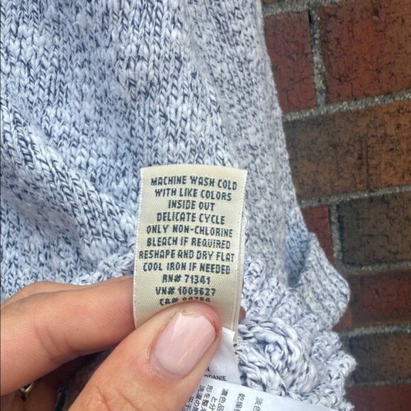 L.L.Bean Women’s Plus 1X Cotton Knit Sweater Gray Marled Pullover - Picture 4 of 5